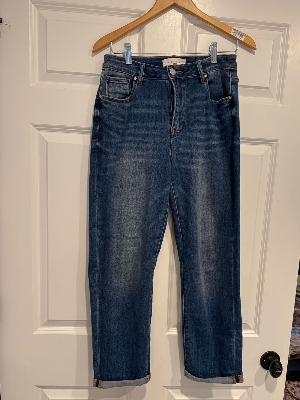 Risen Grease Mid Rise Girlfriend Rolled Cuff Jeans Size 9/29